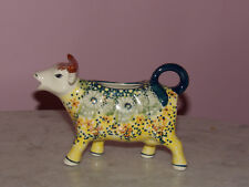 Polish Pottery Cow Creamer UNIKAT Signature Exclusive Miss Daisy Pattern picture
