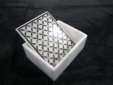 Beautiful Jewelry Box Inlaid with Unique Pattern White Marble Jewelry Organizer picture