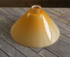 Vintage Amber Butterscotch Cased Glass Cone Shade 11.25” Wide with 2.25” Fitter picture
