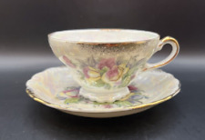 Vintage Nasco Del Coronado Tea Cup And Saucer Floral design pearl like finish picture