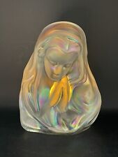 Fenton Iridescent Glass Madonna Virgin Mary Tea Light Candleholder picture