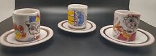 Desimone Picasso Art Pottery Italian Demitasse Espresso Cup & Saucer 1965 Set 3 picture