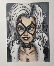 The Black Cat Original Sketch Card Drawing By Frank Forte Marvel Comics RARE picture