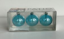 Glass Globe Ball Patio Oil Lamps Turquoise Round Set of 3 NIB picture