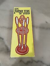1960s Fred Roberts Fondue Fork Set with Green Stand NEW picture