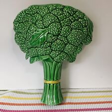 Vintage Ceramic Broccoli Wall Pocket Planter Vase picture