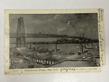 1905 Williamsburg Bridge New York Postcard Mica Embellishment Damaged Corner picture