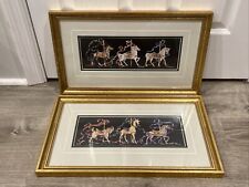 Nancy H. Strailey 2 Prints Carousel Horse SIGNED NUMBERED Framed Matted 9 X 11