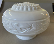 Milk Glass Ceiling Globe With leaf pattern picture