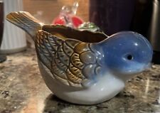 Vintage Sitting Bluebird Ceramic Planter  8.5” Long picture