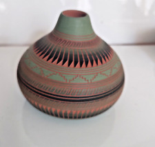 VIntage Navajo Pottery Carved Vase, Signed - Susie Charlie 3 3/4