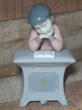 Rare Vintage Nao By Lladro 1403 My First Class Boy At Desk Figurine 7