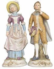 Vintage Ardco C-2500 Victorian Figurines Boy With Purple Hat Girl Wearing Hat picture