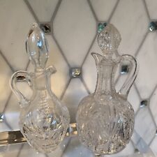 Lot Of 2, Small Glass/crystal Decanter Or Glass Cruet- VTG - Gorgeous picture