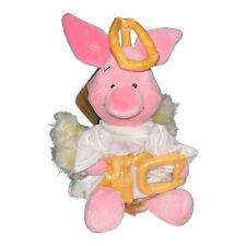 Vintage Disney Store Angel Piglet Plush Christmas 2000 New With Tags NWT 8” picture
