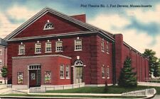 Postcard MA Fort Devens Post Theater No 1 Posted 1940s Linen Vintage PC J2851 picture