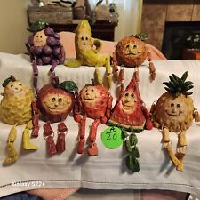 VTG.SET OF 8 HAPPY FRUITS  FACES FIGURINE  ANTHROPOMORPHIC  SHELF SITTERS 1980'S picture