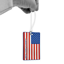 BL4-023 American Flag USA Luggage ID Tag Military Veteran Patriotic Gift for sui picture