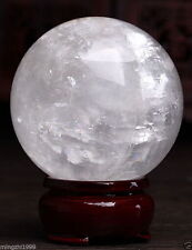 NATURAL CLEAR QUARTZ CRYSTAL SPHERE BALL HEALING GEMSTONE 40-200MM + FREE STAND picture