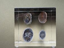 1967 Canadian Centennial 4 Coin Set Lucite Cube Paperweight picture