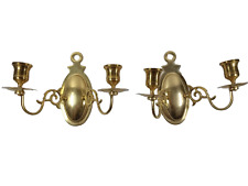 Old Castle Georgian Style Cast Brass Candleholder Wall Sconces LOT OF 2 picture