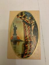 1910 Picturesque America Patriotic Postcard Uncle Sam and Statue of Liberty picture