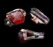 Authentic Ancient Roman Ring with Red Carnelian Stone Spectacular Wearable picture