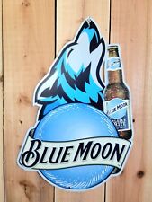 Rare Blue Moon Beer  Advertising Metal Sign Bar Man Cave Garage  16