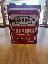👍 *NEAR MINT*RARE ERA RED SEARS OIL CO. MOTOR OIL LOGO 2 GAL / OIL CAN NEW-OLD picture