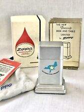 Vtg Zippo Table Lighter North Stars W. Clement Stone, Pres. Box, Bag & Brochure picture