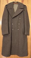 Vintage WW2 US Army Military Melton Wool Overcoat Trench Coat Size 36 S picture