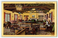 c1940's Officers Club March Field Interior Lobby California CA Postcard picture