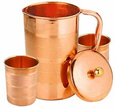 Pure Copper Water Jug  With 2 Tumbler For Ayurveda Health Benefits1500+300ml picture