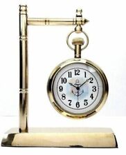 Nautical Table Clock Ship's Clock Antique Brass Hanging Desk Clock. picture