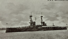British Royal Navy HMS Bellerophon Dreadnought RPPC c.1910s WWI picture