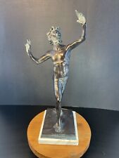 Vintage Dancing Faun Pompei 15” Statue Resin/Marble Base picture