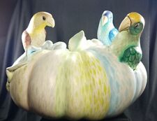 Large J. Luis Perez 3 Parrots On Gourd Sculpture 8