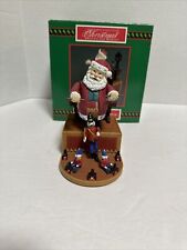 Santa Marionette Musical Figure House of Lloyds w/Box Christmas wind up Animated picture