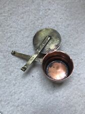 Vintage Small Copper Pot w/ Brass Sliding Swivel Lid Smelting Pot 2.75