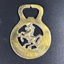 Vintage Brass Horse Medallion Stamped Peerage England Equestrian Bottle Opener picture