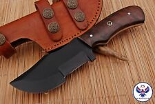TRACKER 1095 CARBON STEEL TRACKER HUNTING KNIFE WITH WOOD HANDLE - ZS 82 picture
