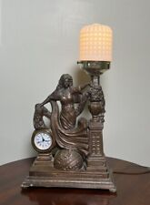 Vintage / Antique Figural Woman Lamp & Clock (Clock Is New) picture