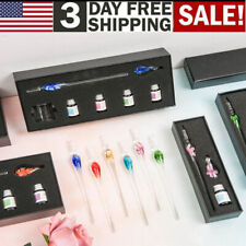 Glass Dip Pen Ink Set Calligraphy 5 Colors Kits for Art Writing Signatures Gift picture