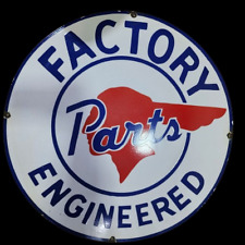 FACTORY PARTS PORCELAIN ENAMEL SIGN 30X30 INCHES DOUBLE SIDED picture