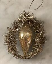 Antique Tinsel & Glass Round Ornament - Pre-1910 picture