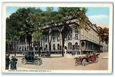 c1920's United States Hotel Classic Cars Saratoga Springs New York NY Postcard picture