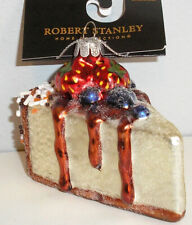 2023 ROBERT STANLEY - CHEESECAKE FRUIT PIE - BLOWN GLASS ORNAMENT NEW W/TAG picture