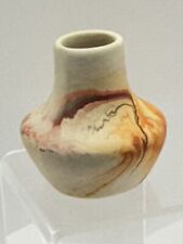 Vintage Nemadji 3.5” Bottleneck Vase Pottery Native Clay 1933-1949 picture