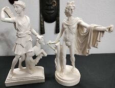 Alabaster Greek Statues: Apollo and Artemis Belvedere Statue 1985 Unique Pair picture