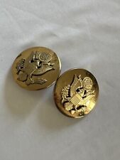 VINTAGE U.S. ARMY BRASS INSIGNIA HAT/ LAPEL BADGES ENLISTED Lot of 2 picture